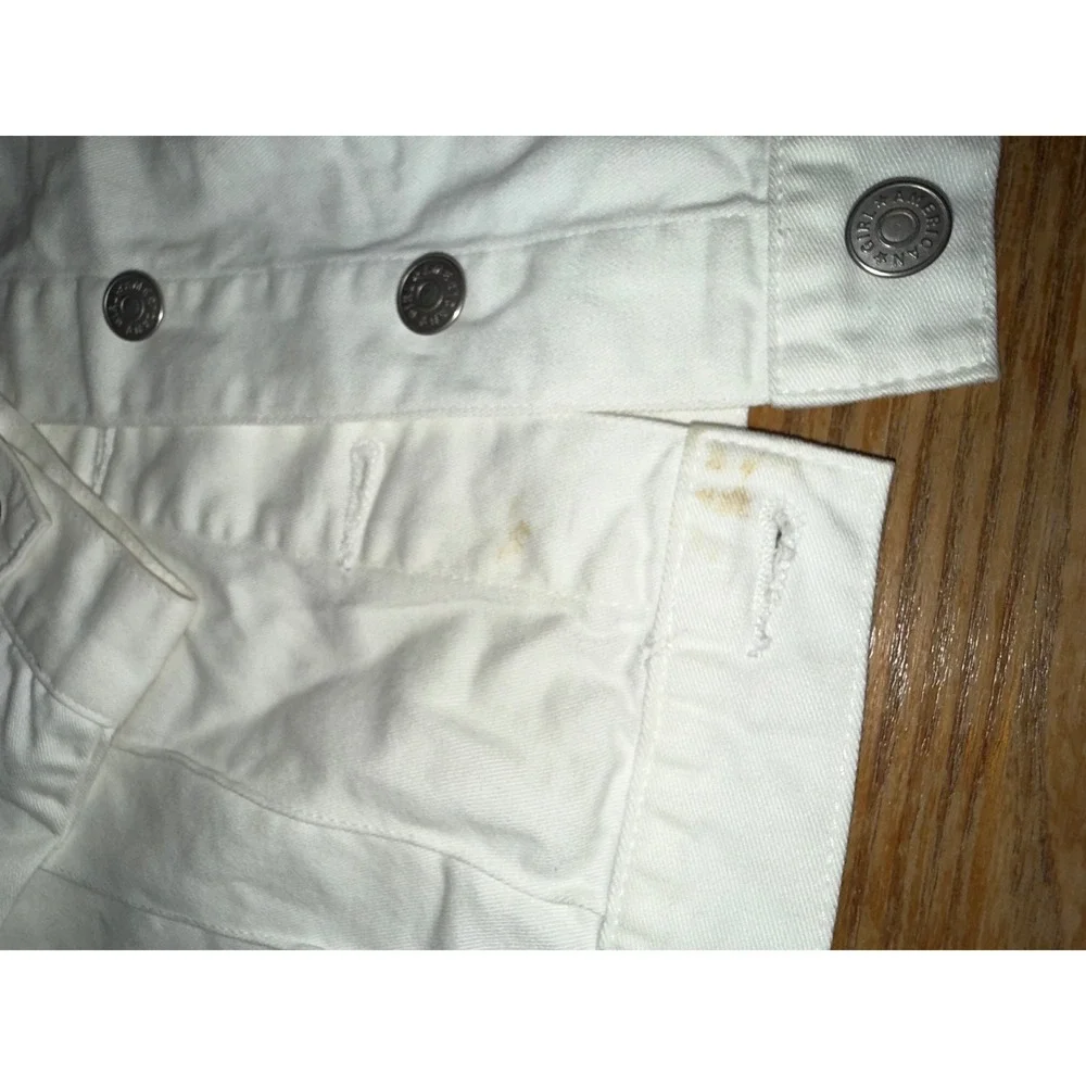 American Girl Kids White Denim Jacket‎ Flower Embroidery Size Large